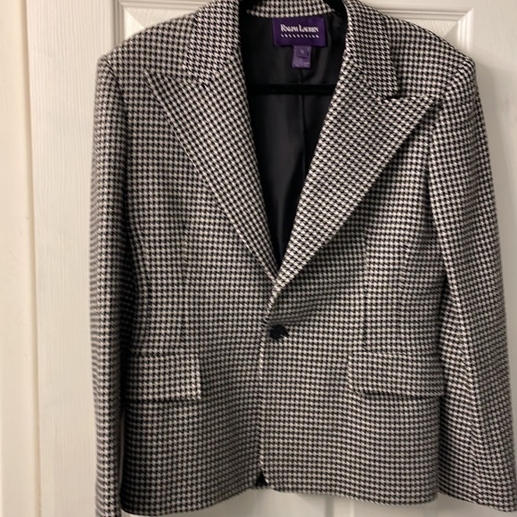 Ralph Lauren Jackets & Blazers - RALPH LAUREN VINTAGE PURPLE LABEL black and white houndstooth blazer🏇